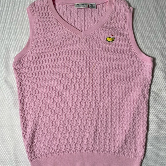 Masters Sweaters - Vintage 90s The master pink golf sweater vest made in usa cotton womens size M